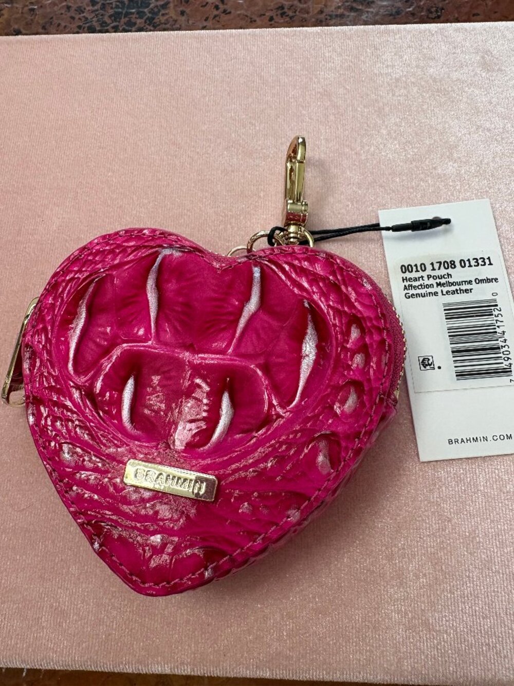 BNWT Afection Pink Heart Charm or Key Charm